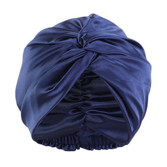 Adjustable Knotted Satin Hair Bonnet Double Layer Hair Wrap Women Hair Care Turban Satin Sleep Hat for Curly Straight Hair
