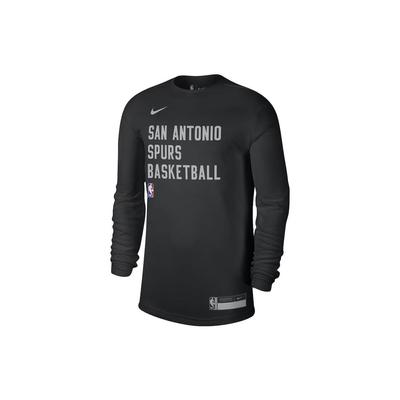 Футболка с длинным рукавом и круглым вырезом San Antonio Spurs с логотипом и принтом, унисекс, черная FD9966-010