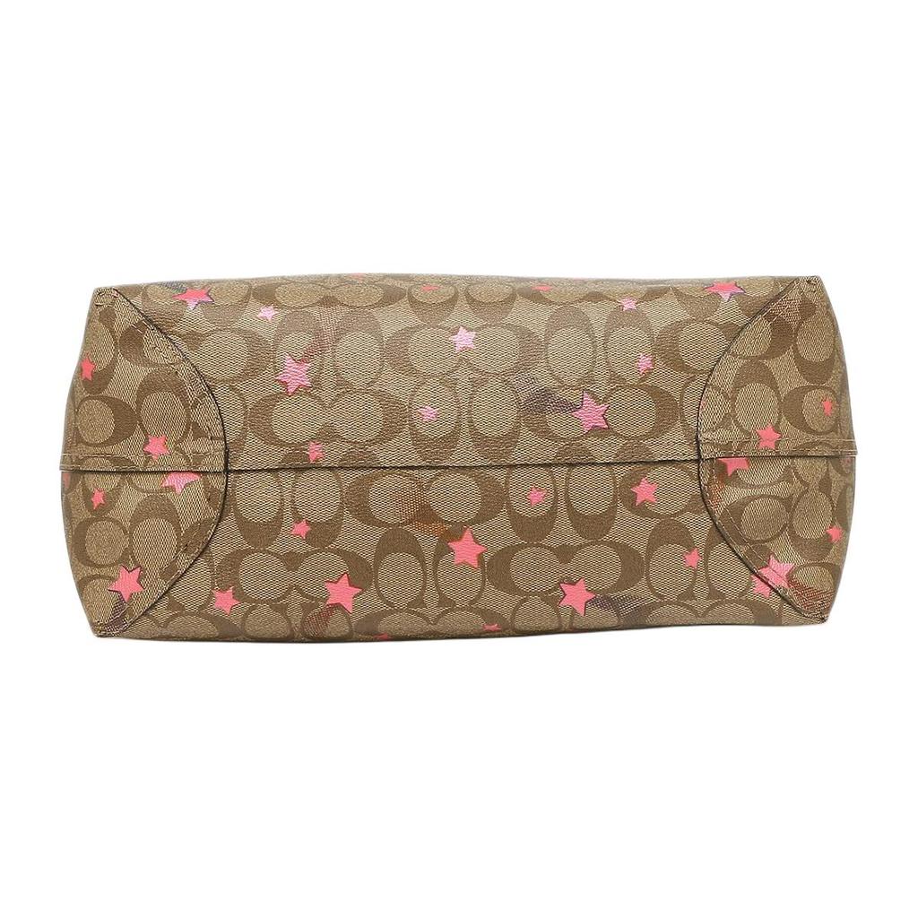 New COACH City Coated Canvas With Leather Tote Bag, Shopping Bag, Handbag, Shoulder Bag Women's Coffee C7243-IME7V