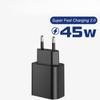 Супер быстрое зарядное устройство PD 45 Вт для Samsung Galaxy S24Ultra S24 S23 S22 S21 Note20 Ultra Plus A55 A54 A53 A35 A34 A25 A15 5A, кабель типа C