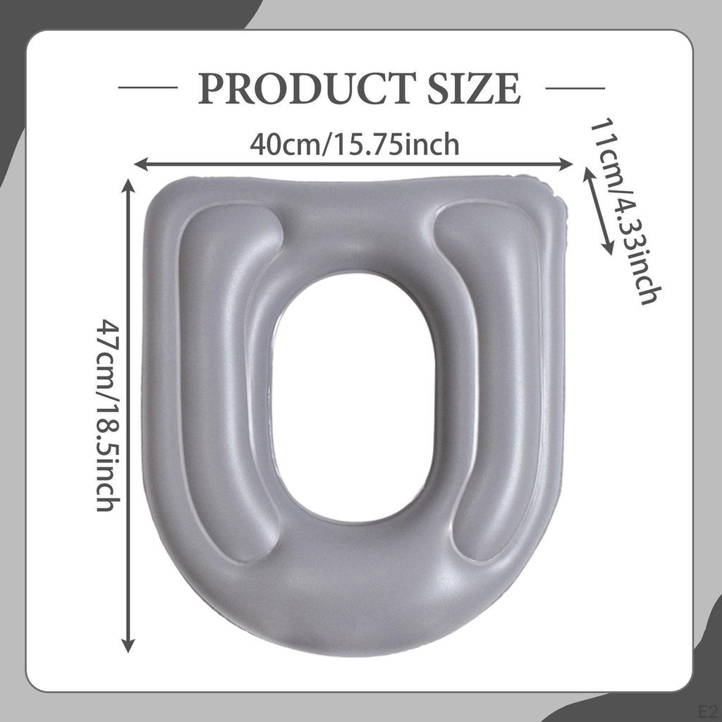 Air-Inflated Toilet Seat Support with Suction Cups for The Go