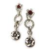 [C5255] - Designer Earrings 'Belle Des Champs' Red Gray