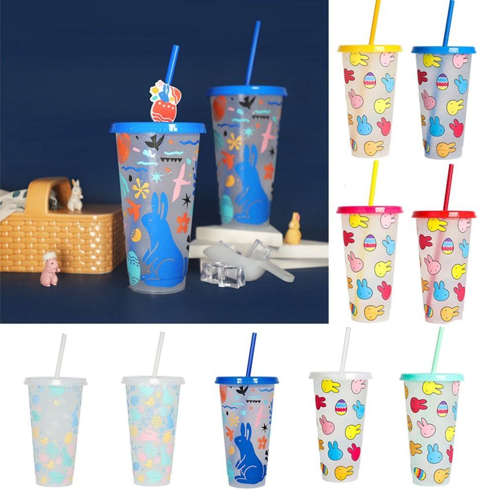 Изменение цвета чашки для холодных напитков, столовые принадлежности, чашка для холодного кофе, портативная чашка для изменения цвета, кухонная