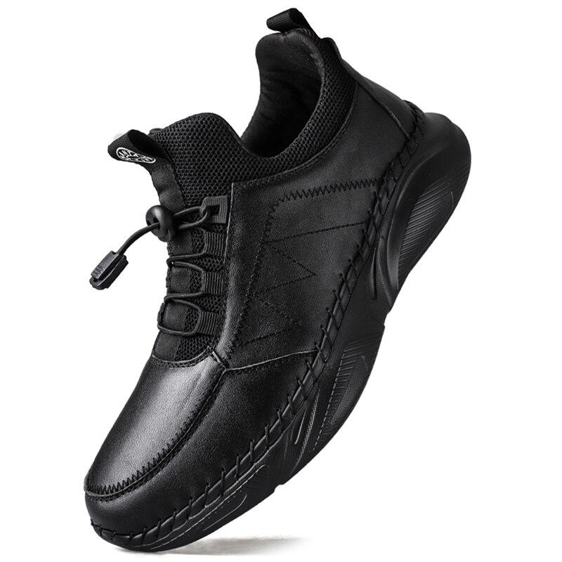 Мужская кожаная повседневная обувь, легкие осенне-зимние уличные кроссовки из натуральной кожи высокого качества, мужские прогулочные ботинки, мужская обувь