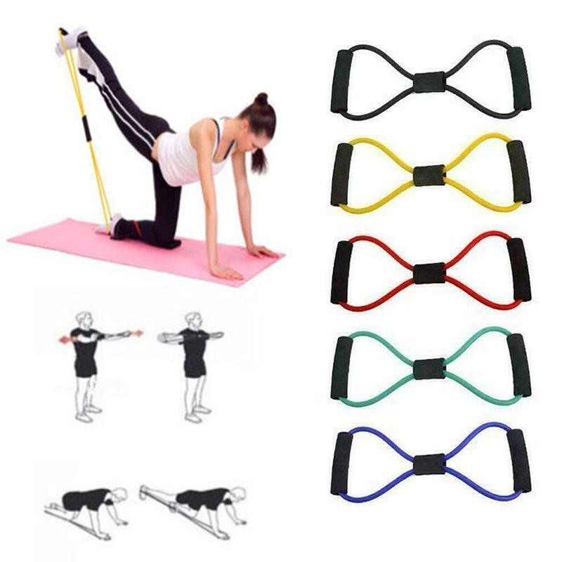 Lightweight And Easy To Store 8-shape Resistance Band With Comfortable Foam Grips