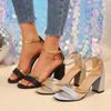 Fashion Fashion Women Sandals 2025 New Low Heels Casual Shoes Woman Sexy Open Toe Summer Square Female Ankle Strap Cover Sandals Women