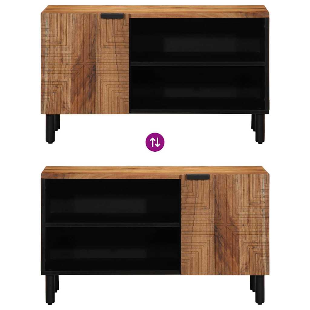 Wall Mounted TV Cabinet with Shelf Brown 80 x 33 x 46 cm Solid Mango Wood