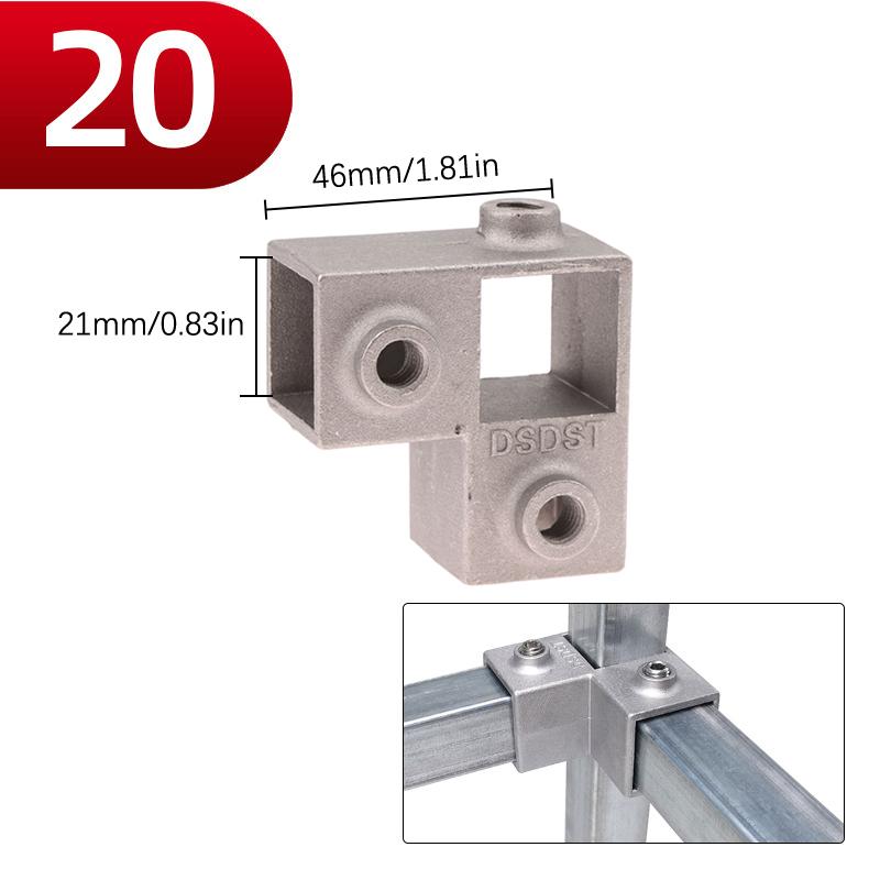 1 шт. Соединительный элемент для квадратной трубы Алюминиевый сплав Колено Тройник Фиксированный соединитель для квадратной трубы Стойка для хранения