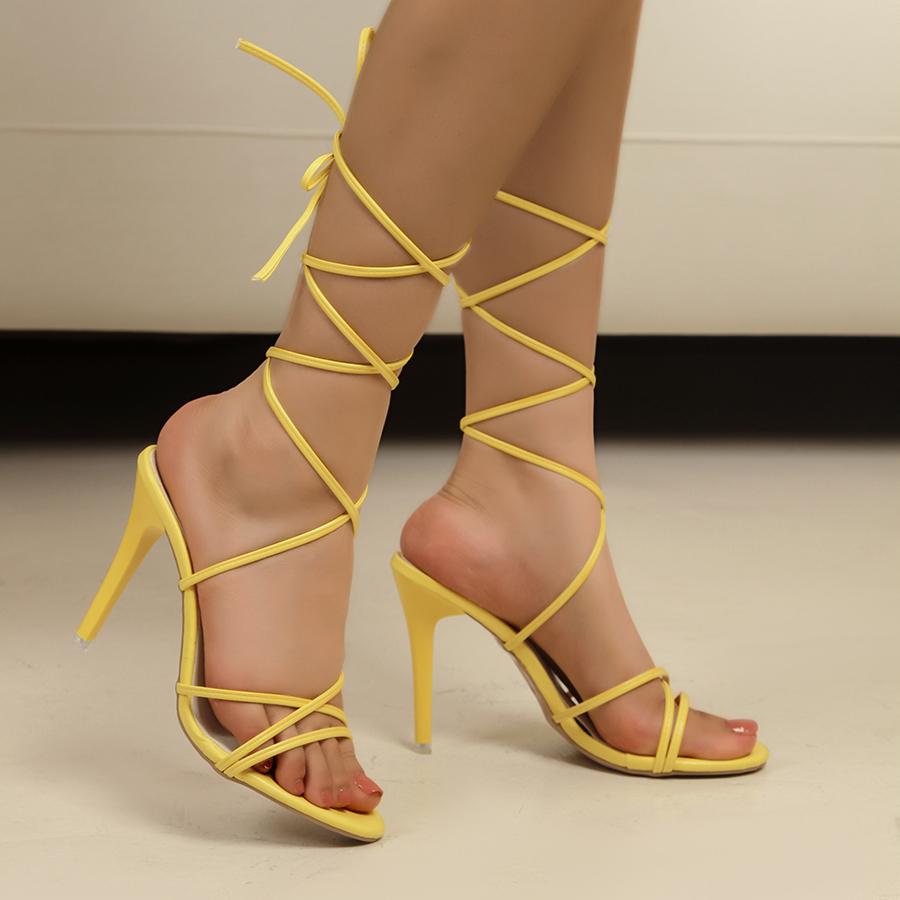 Fashion New Summer Elegant Strap Solid Color Square Toe High Heels Open Toe Fashion Sexy Banquet Women's Shoes pumps women shoes
