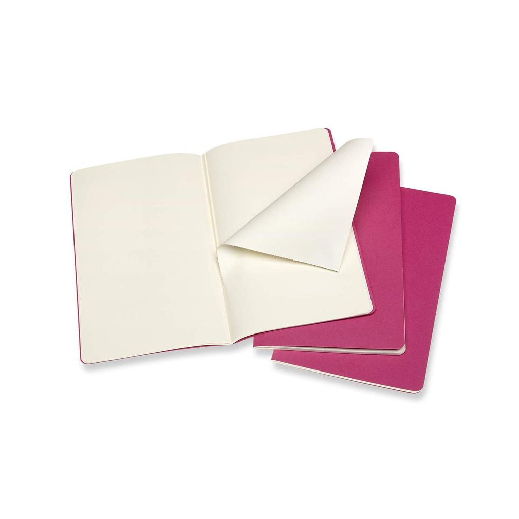Moleskine Notebook Cahier Journal Set of Large Kinetic Pink CH018D17 3, Plain, Size,
