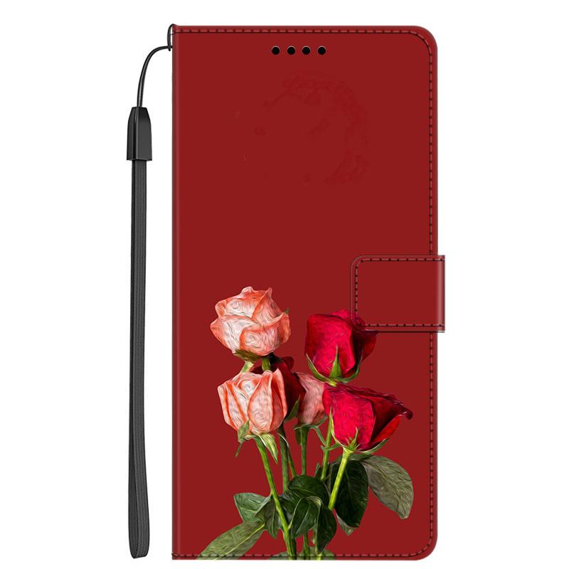 Защитный Роскошный Кожаный Чехол-Книжка на Магните Для Xiaomi Mi 11 Ultra с Рисунком Цветка Ударопрочный Чехол-Обложка Capa