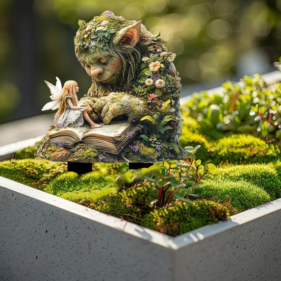 Сказочный садовый колышек Тролль, атмосферостойкий декоративный акриловый колышек, 2D-плоское украшение с колышком для украшения двора и патио дома