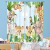 Шторы с изображением животных из мультфильмов для девочек и мальчиков, тонкие шторы на окна в стиле сафари для гостиной, джунглей, льва и слона, 3D-принт, шторы