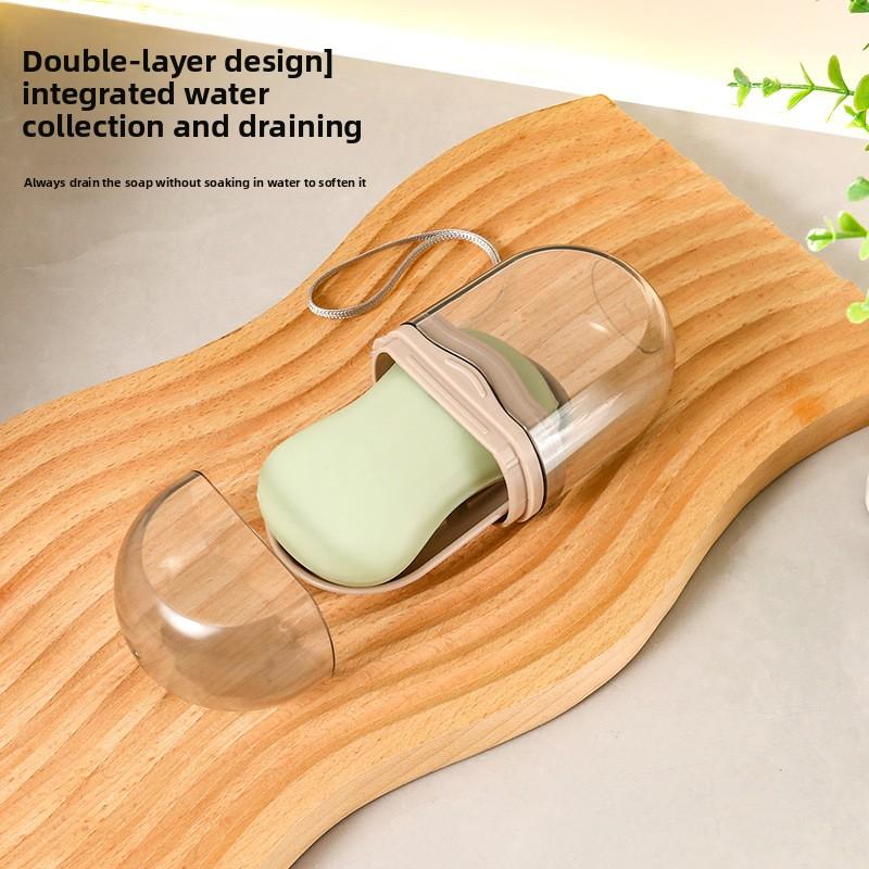 Leakproof Travel Soap Case, Portable Soap Dish with Lid, Sealed Soap Container for Home Bathroom and Travel