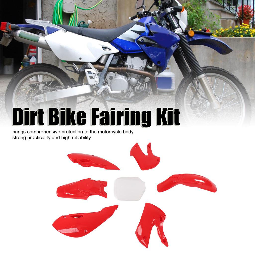 7pcs Dirt Bike Plastic Fairing Kit Body Work Fairing Set Motorcycle Accessories Replacement for KLX110 KX65