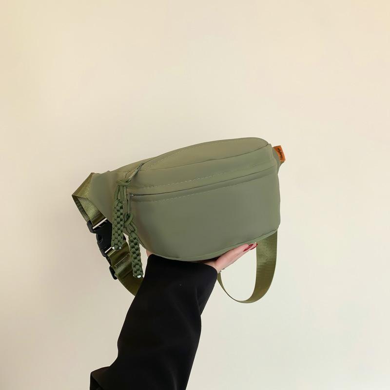 Модная сумка через плечо на груди, повседневная сумка из холста, женская новая модная повседневная спортивная нишевая модная однотонная поясная сумка