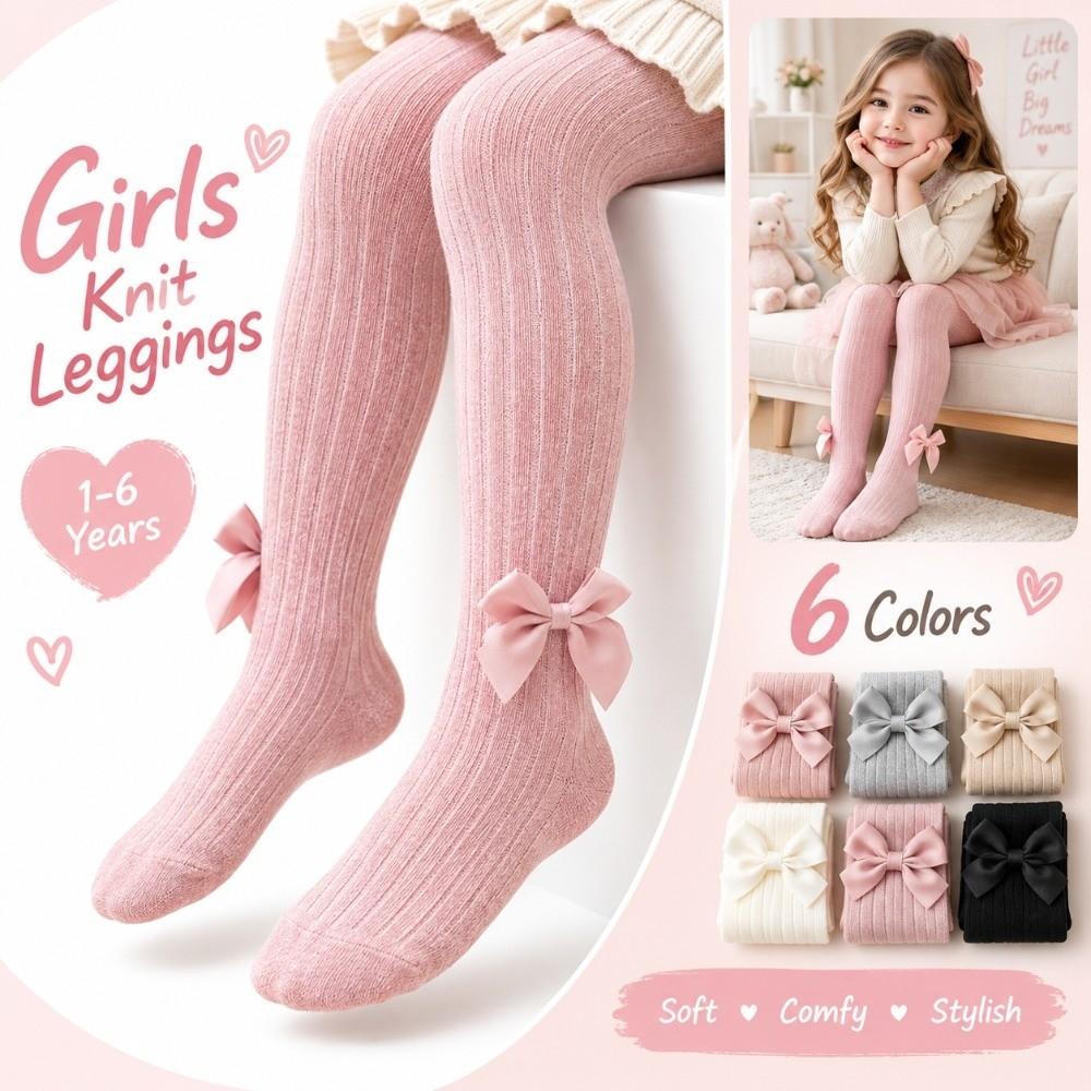 Solid Color Girls Knit Leggings Twisted Texture Children Tights Sweet Kids Pantyhose 0-3Years