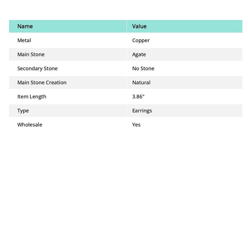 Laguna Lace Agate Handmade Copper Wire Wrap Jewelry Earring 3.86 t1F63