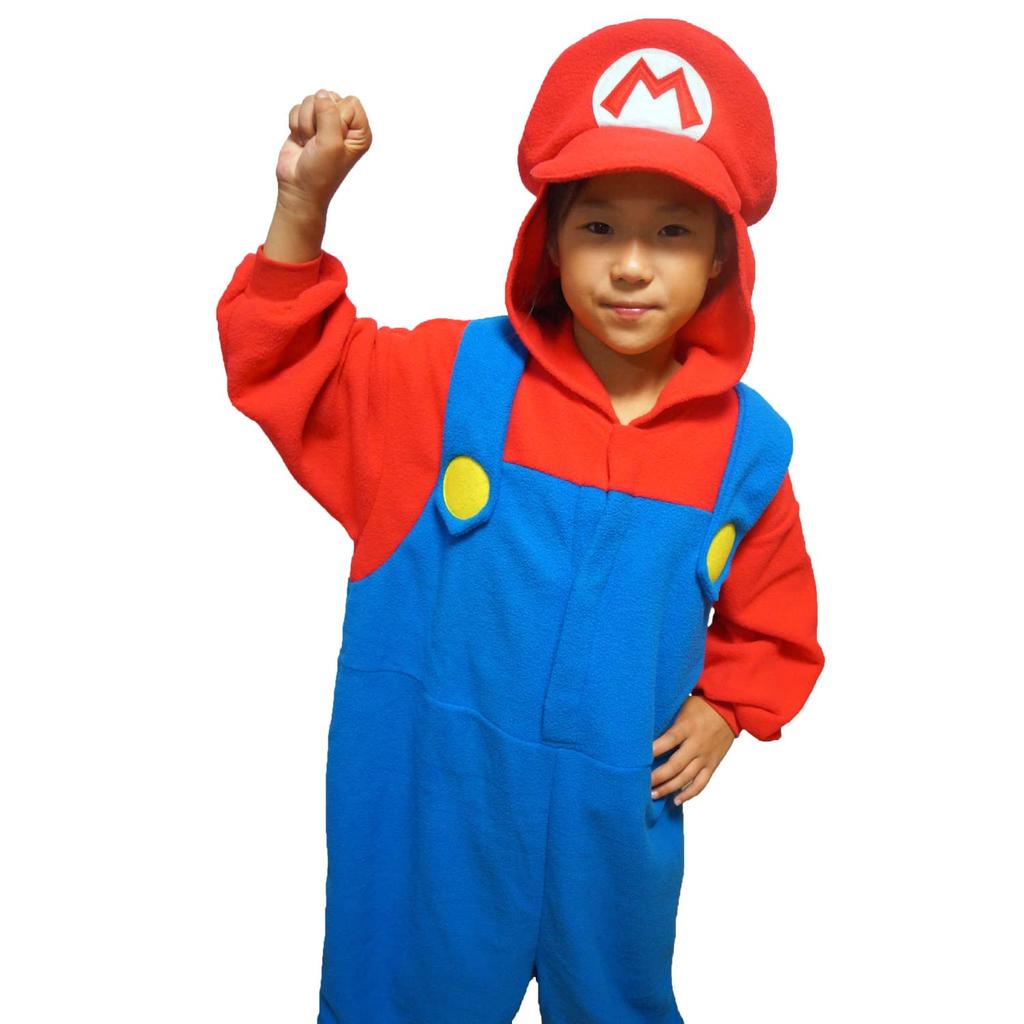 SAZAC Fleece Kigurumi Super Mario Mario for Kids BAN-057H 130cm