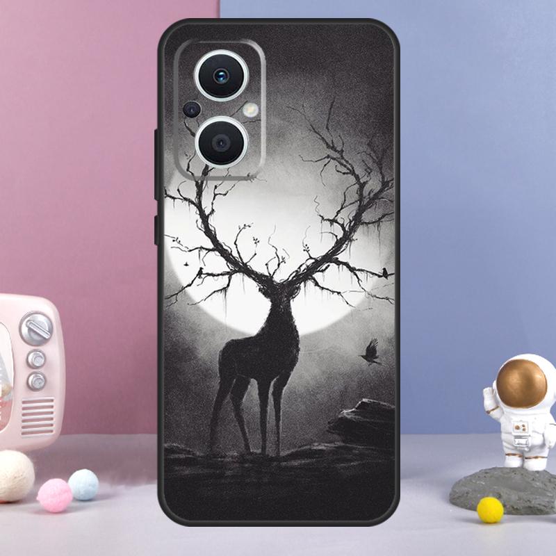 Чехол с оленем для OPPO Reno 14 F 11F 12F 13F 10 11 12 13 Pro 7 8 Lite Чехол для OPPO Find X8 X6 X5 X9 Pro