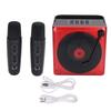 Karaoke Machine with Dual Microphone Portable LED Bluetooth Speaker for Birthday Home Party Red