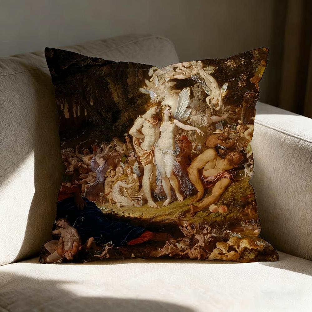 A Mmidsummer Nights Dream Pillow Case Linen Pillow Covers Cover For Couch Living Room Bench Patio Floor Linen Home Decor