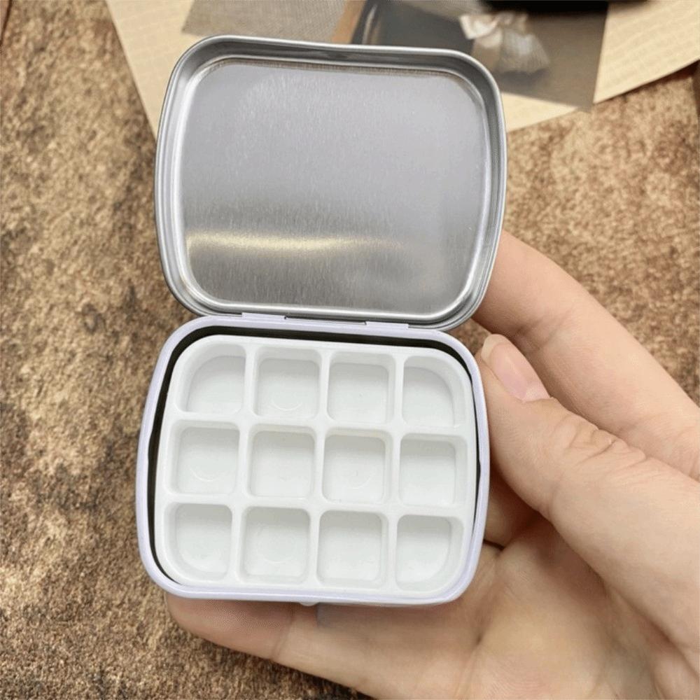 12/24 Grids Empty Watercolor Tin Box Portable Watercolor Paint Palette Paint Box  Art Supplies