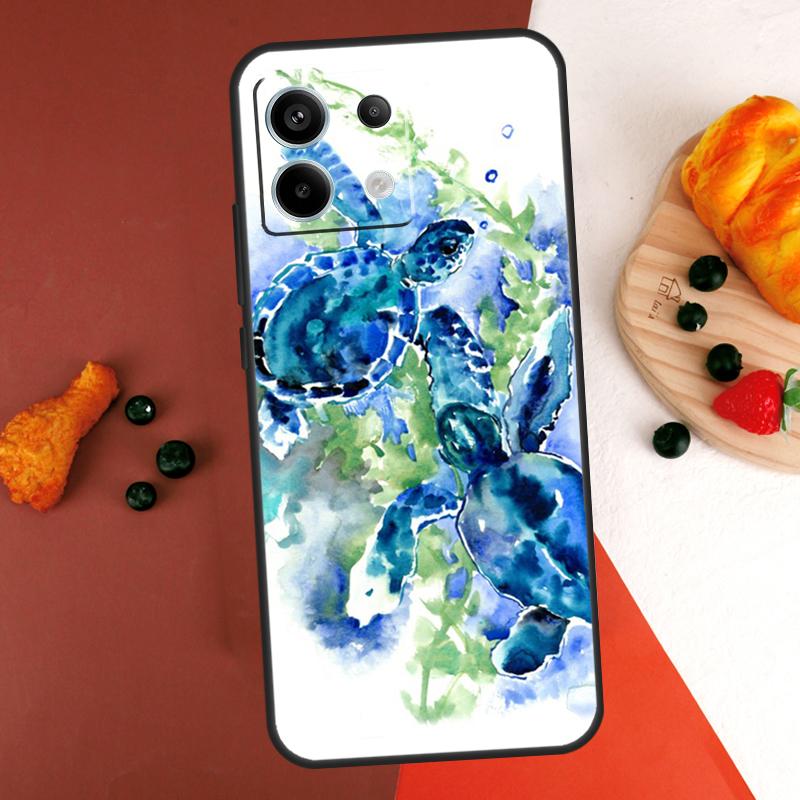 Cute Sea Turtle Case For Xiaomi Redmi Note 14 13 Pro 9 10 11 12 Pro 10S 11S 12S Redmi 14C 13C 10C 12C Coque