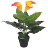 VidaXL Artificial Plant with Pot Calla Lily 45 Cm Red and Yellow