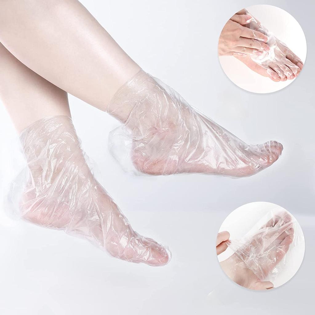 100 ШТ Прозрачные Полиэтиленовые Пластиковые Одноразовые Пакеты для Ног Детокс СПА Чехлы Педикюр Удаление Трещин Инструменты для Ухода за Ногами