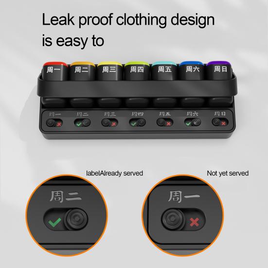 Divided Medicine Box Pill Weekly Organizer Dustproof Moisture-Proof Large Capacity Travel Pill Tablet Storage Case