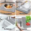 Силиконовый коврик для слива Водоотводящий коврик для кухонной раковины с наклонной конструкцией Термостойкая подставка для слива Поддон для сушки посуды Коврик для слива с циркуляцией воздуха