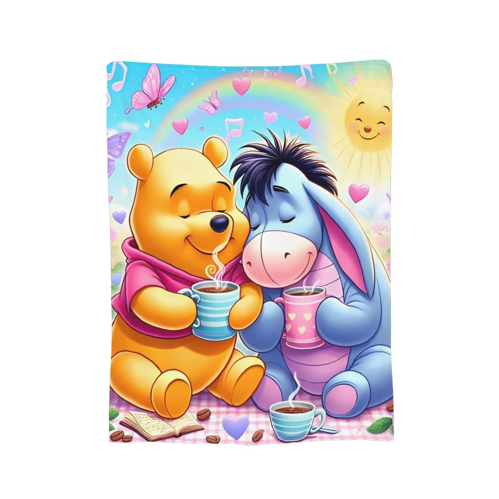 Bear Cartoon Winnie the Pooh Blankets Flannel Awesome Soft Throw Blankets for Bedding Lounge Summer,