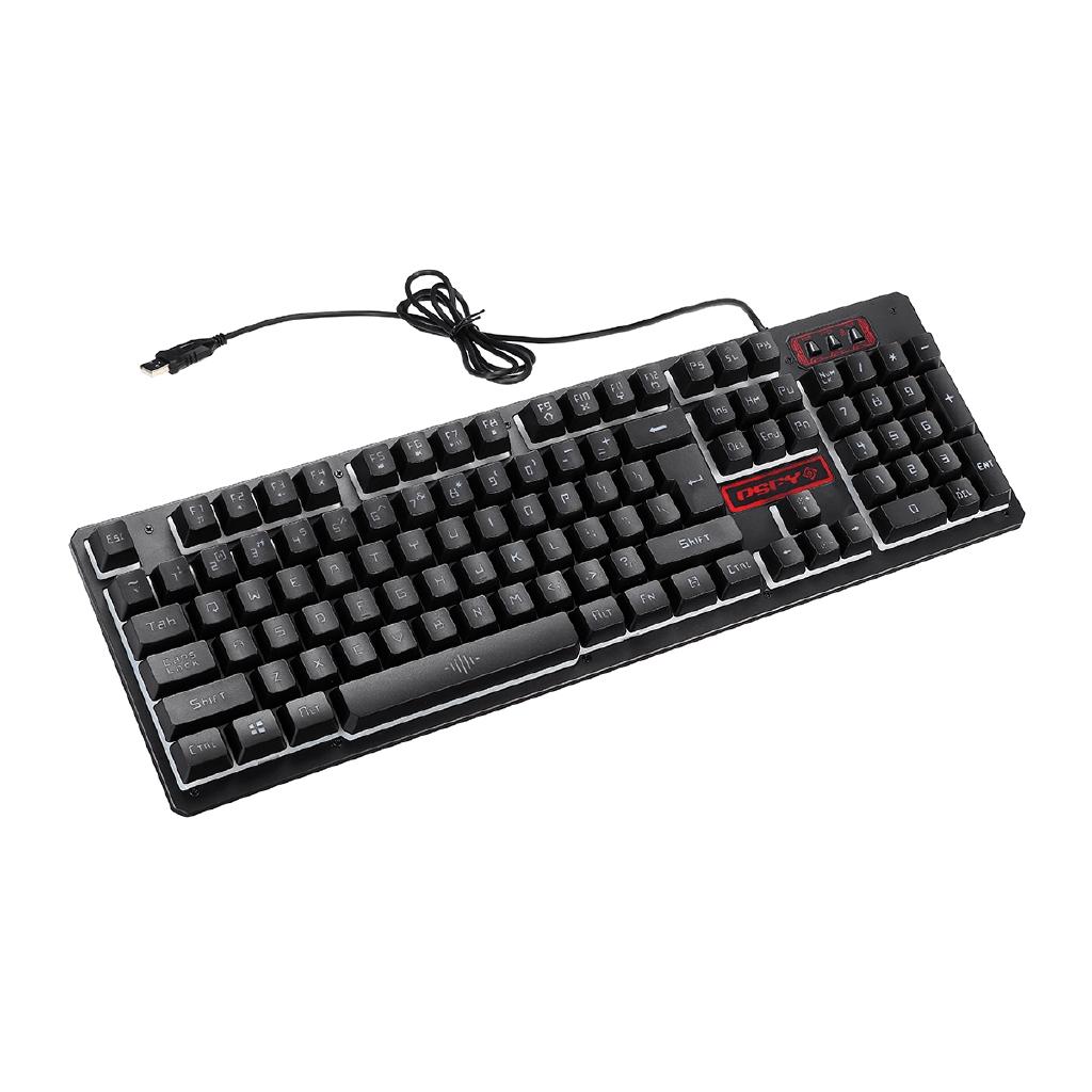 Механическая USB-клавиатура и мышь, гарнитура, игровая подсветка, компьютерная настольная проводная мышь, трехсекционная