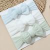 3pcs/set Baby Girl Headband Double Mesh Bows Hairband Soft Turban Lovely Bow Kids Headwear Hair Accessories for Newborn Infant