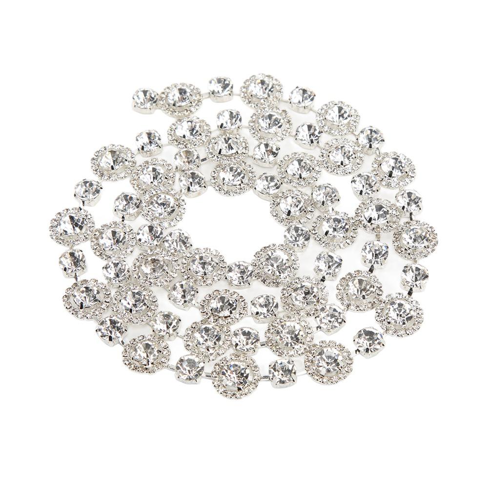 1pcs Metal Chain Base Rhinestone Claw Chain Crystal Applique Trim For Garment Decoration