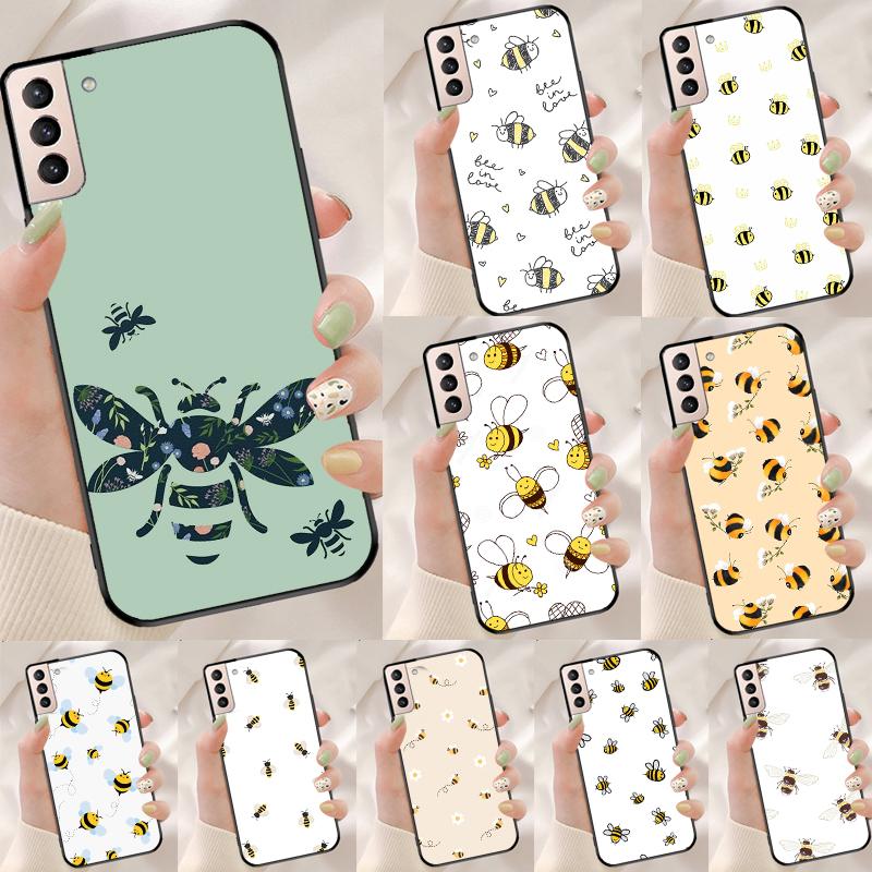 Bee Bumblebee Pattern Funda Case For Samsung Galaxy S25 Ultra S9 S10 S20 S21 FE S22 S23 Plus S24 Ultra Phone Cover