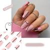24 шт. Съемные DIY Накладные ногти Накладные ногти Длинные квадратные Накладные ногти Французский белый край