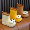Модные милые детские водонепроницаемые дождевые сапоги, нескользящие, для мальчиков и девочек, роскошные резиновые сапоги с большими глазами, детская модная обувь из ЭВА для воды на все времена года
