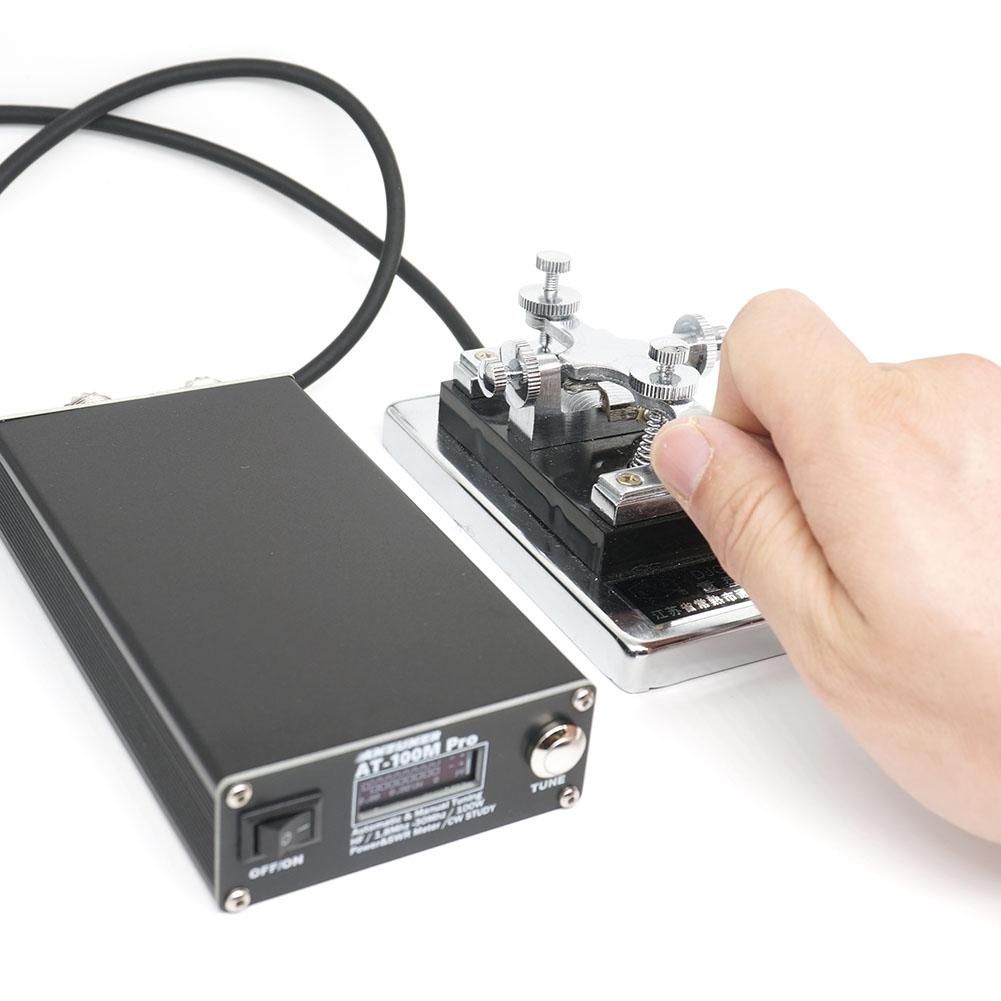 AT100M Pro антенный тюнер 1,8 МГц-30 МГц измеритель стоячей волны мини автоматический антенный тюнер поддержка тренажер азбуки Морзе для КВ радио