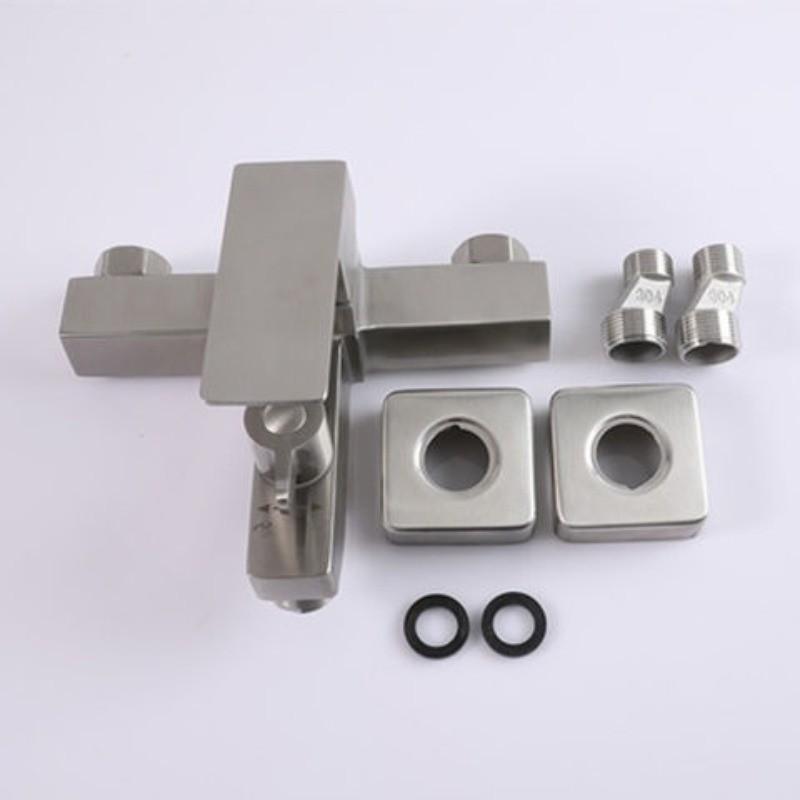 Bathroom Hot And Cold Water Mixing Valve Faucet Stainless Steel Bathtub Water Tap Household Shower Set