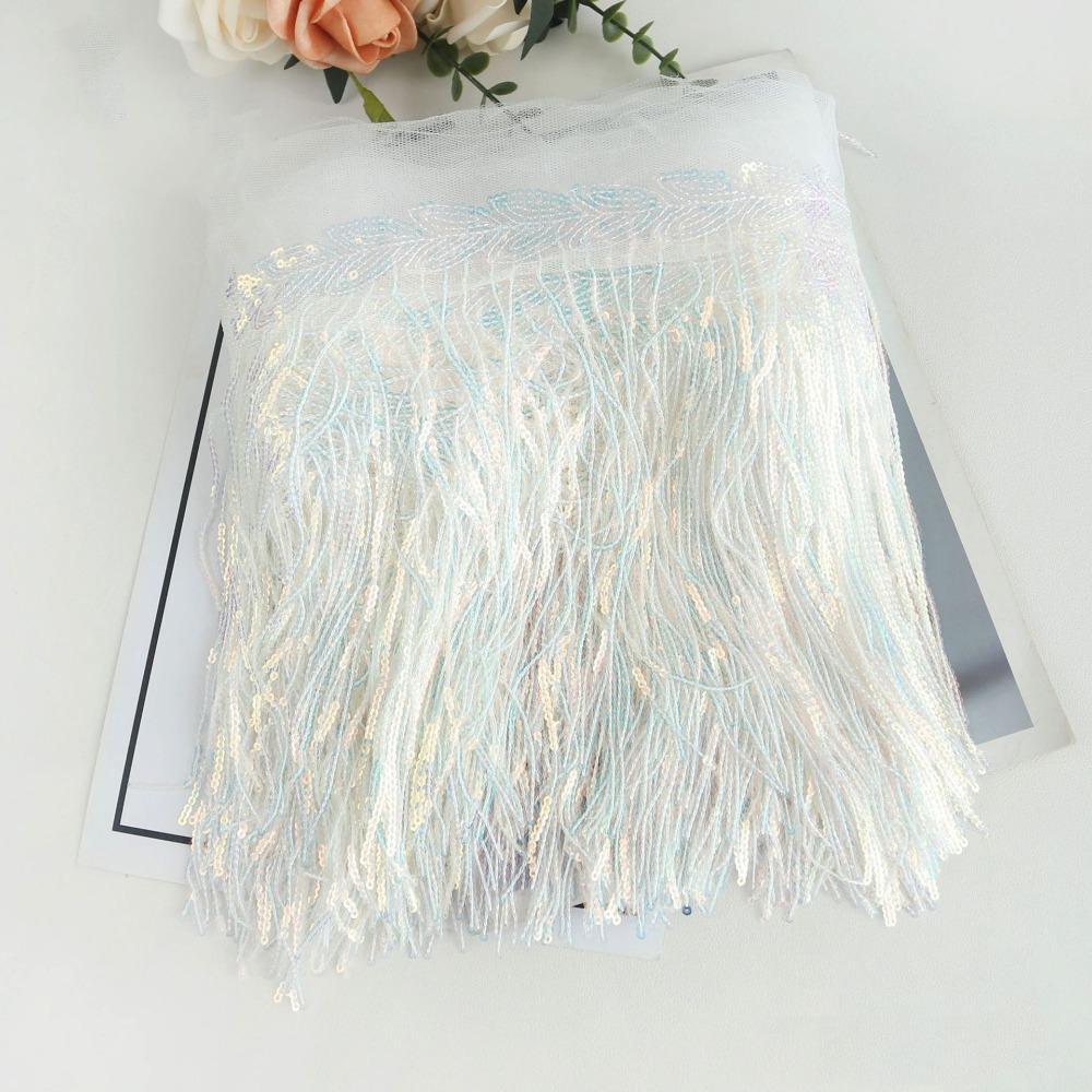 10 Yards 20cm Width Sequin Tassel Fringe DIY Accessories Decorative Trimmings  Dress Trimming