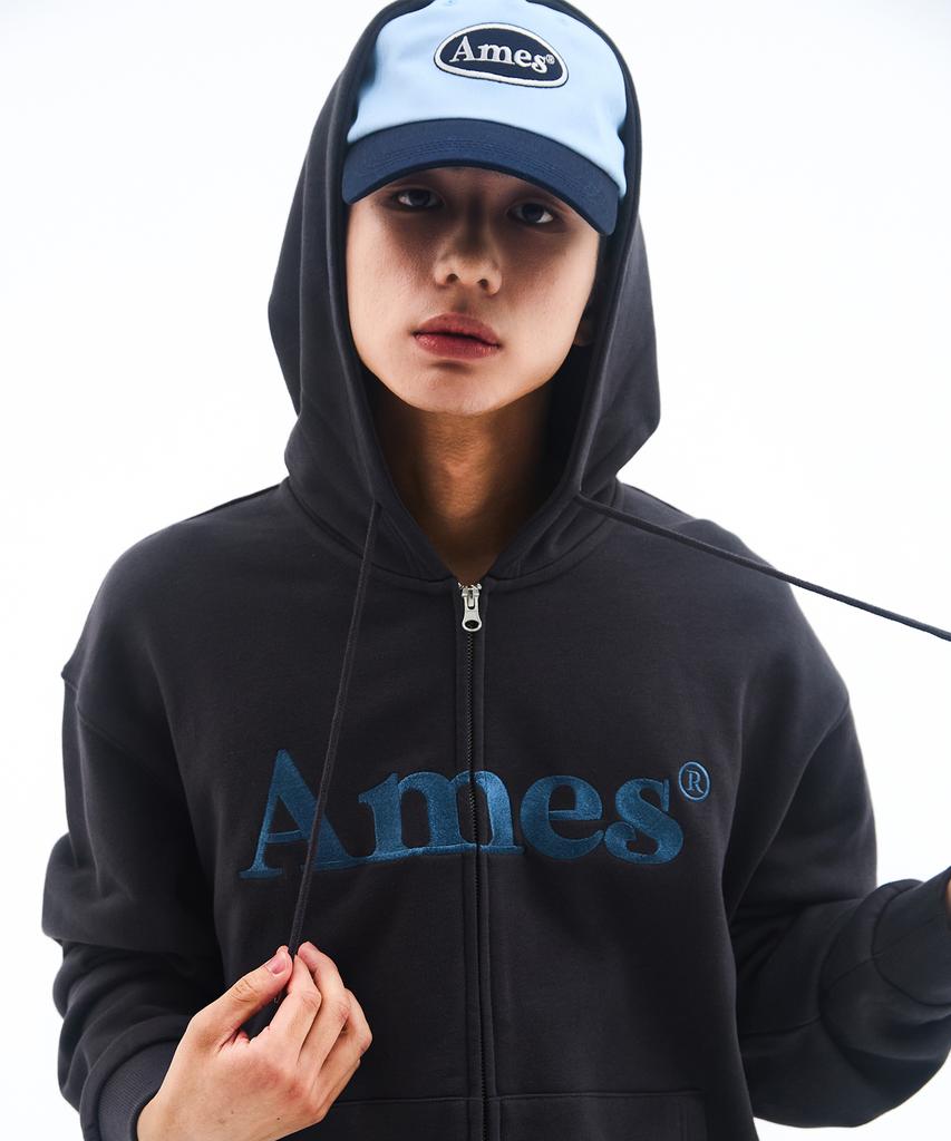 Кепка-бейсболка AMES-WORLDWIDE с логотипом, двухцветная, синяя