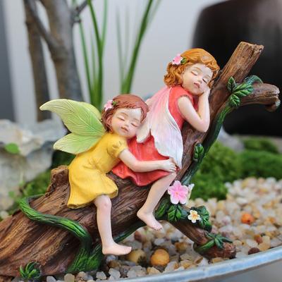 Поза для сна Фигурка феи цветов, Садовая маленькая статуэтка, Креативное украшение для дома и улицы, Изделие из смолы