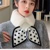 Scarf Plush Bow Tie Polka Dot Imitate Rabbit Fur Winter Warm