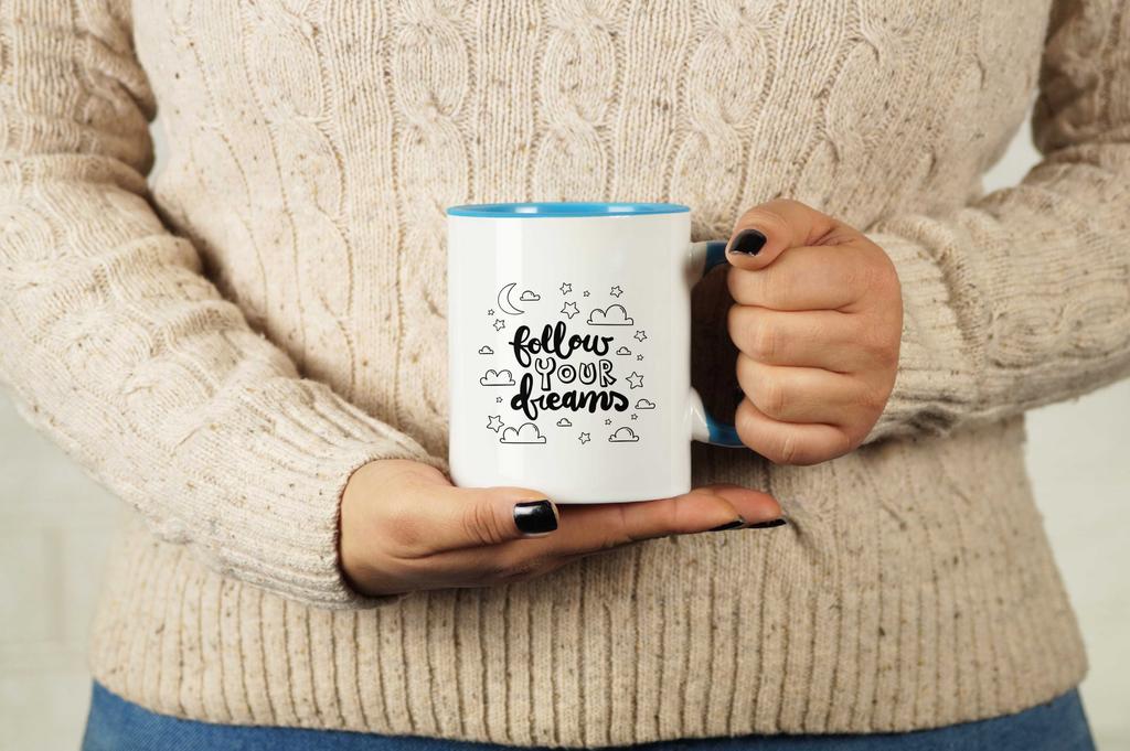Inkdotpot 11 унций керамическая кофейная кружка Следуй за своими мечтами Вдохновляющие поощрения Мотивирующие цитаты Подарок для сотрудников, начальников, коллег