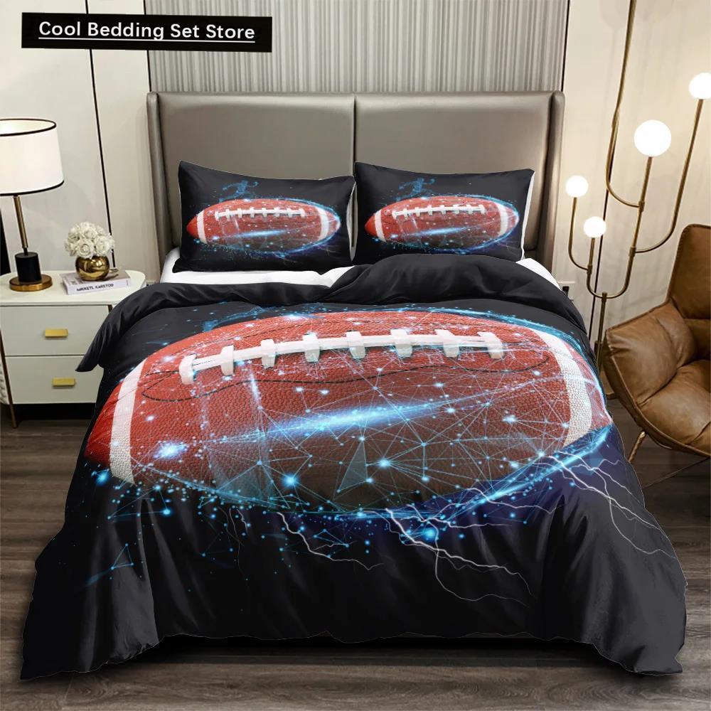 Футбольный комплект постельного белья 3D спортивный футбольный комплект постельного белья наволочка для мальчиков подростков двойной размер Queen King Size полиэстеровый чехол Qulit