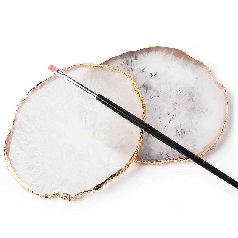 6 круглых палеток для ногтей из оникса и смолы, подставка для демонстрации дизайна ногтей, поднос для гель-лака, поднос для пигментов для рисования, подставка для демонстрации дизайна ногтей