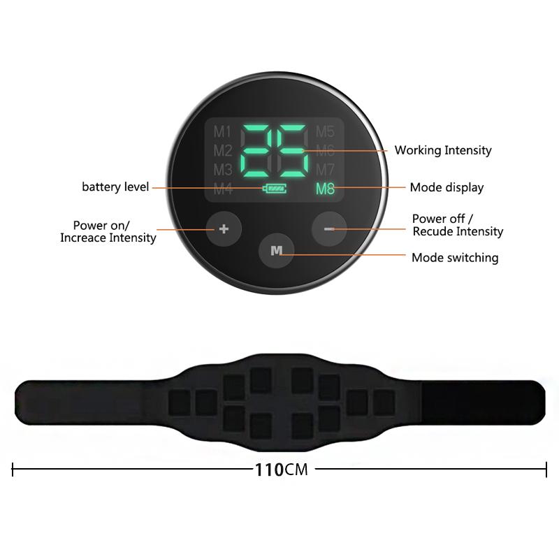 Abs Trainer Belt EMS Abdominal Muscle Stimulator Electric Toning Belts USB Waist Belly Weight Loss Home Gym Fitness Massager