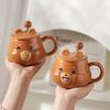 Творческий мультфильм керамическая чашка с крышкой высокая стоимость бытовой пара стакан воды подарочная коробка с рукой подарочный стиль